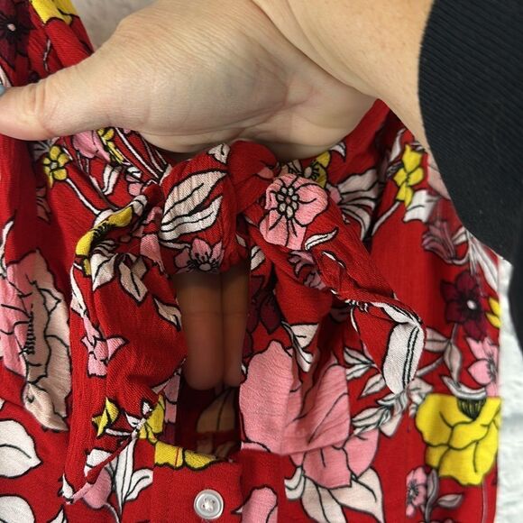 Loft Beach Red Floral Spaghetti Strap Dress NWT Size 8 - Picture 8 of 8